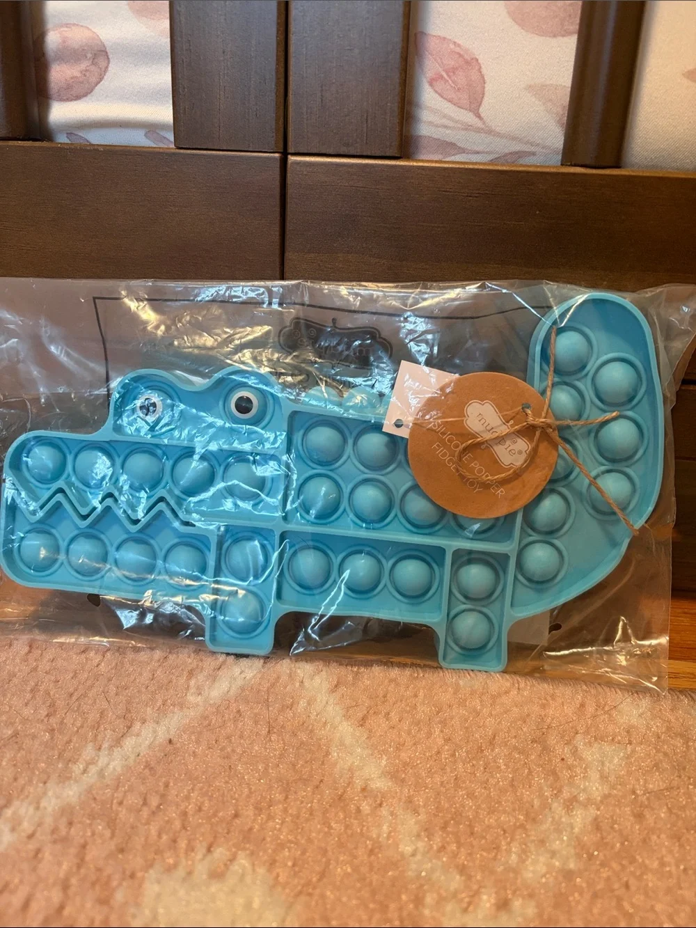 Blue Crocodile Silicone Pop-It Fidget Toy - Kids